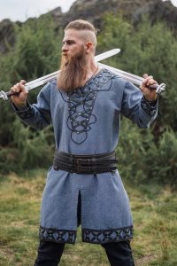 Viking Tuniek, Katoen in Blauw/Grijs