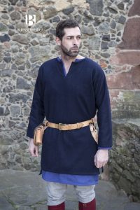 Viking Tuniek Lodin van Wol in Blauw