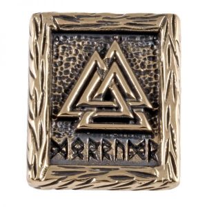 Viking Armband Los Ornament Valknut met de naam Odin in Brons