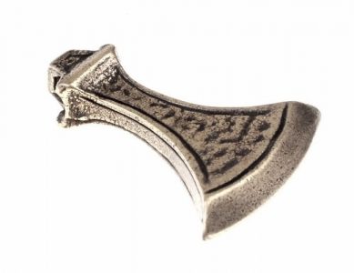 Viking Bijlkop hanger in zilverkleur