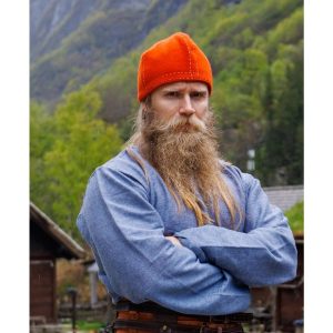 Vikingmuts van Wol in Oranje