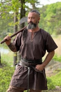 Viking tuniek korte mouwen in Bruin