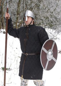 Mittelalter Langer Gambeson, schwarz