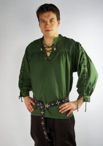 ​​Middeleeuwse Blouse in Groen