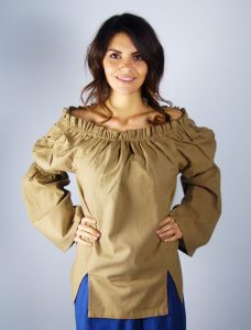 ​​​​​​​​​Middeleeuwse Dames Blouse in Bruin