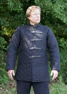 Mittelalter Gambeson mit Schnallen, schwarz (AUSVERKAUF)