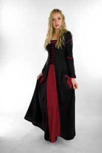 Mittelalterkleid Schwarz-Rot