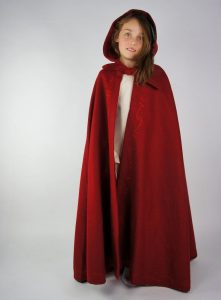 Middeleeuwse - Grijze Jager Kinder Cape in Rood