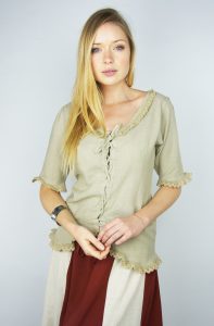 Middeleeuwse Dames Blouse in Natuurkleur