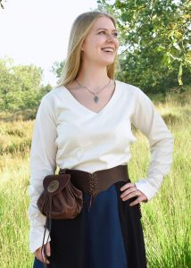 Middeleeuwse Dames Blouse in Natuurkleur