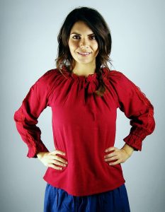 ​​​​​Middeleeuwse Dames Blouse in Rood