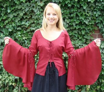 Middeleeuwse Dames Blouse in Rood