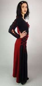 Mittelalterkleid Rot-Schwarz (AUSVERKAUF)