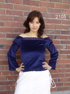 Middeleeuwse Dames Blouse in Blauw