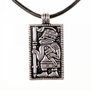 Viking Amulet met een Vendel Krijger in Brons