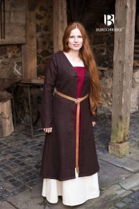 Viking Dames Birka Mantel Aslaug in Wol en Bruin