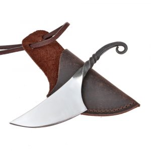 Geschmiedetes Halsmesser / Neck-Knife im Stil der Wikinger-Zeit aus Eisen