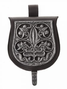 Wikinger Gürteltasche im Stil magyarischer Reitertaschen in Schwarz
