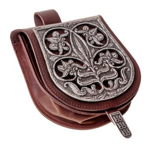 Wikinger Gürteltasche im Stil magyarischer Reitertaschen in Braun