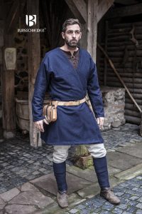 Viking Kaftan Loki in Wol en in Blauw