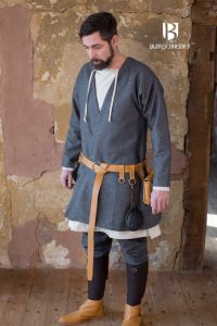 Viking Kaftan Loki in Wol in Grijs