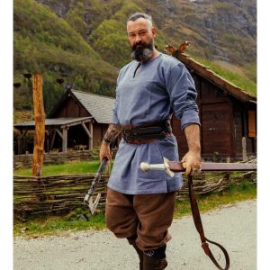 Viking Tuniek, Katoen in Blau/Grijs (aanbieding)