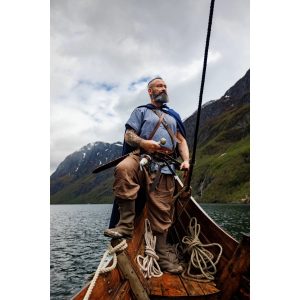 Viking tuniek korte mouwen blauwgrijs