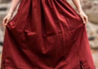 Middeleeuwse Dames Rok in Rood