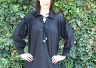 Mittelalter Bluse in Schwartz