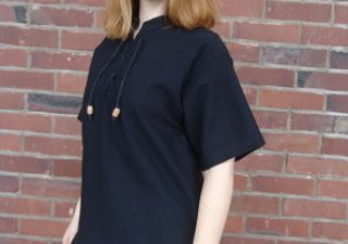 Mittelalter Bluse in Schwartz