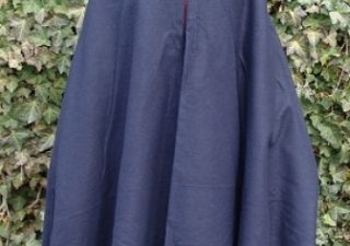 Middeleeuwse Wollen Cape in Blauw, 131 cm