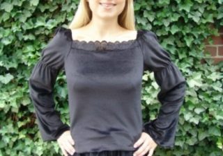 Middeleeuwse Dames Blouse in Zwart