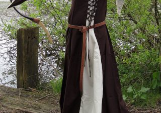 Middeleeuwse Jurk in Bruin-Natuurkleur
