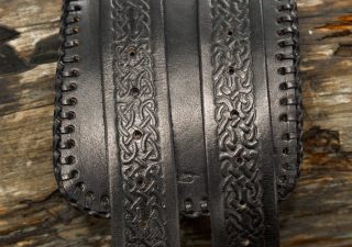 Viking - Kelt - Barbaren leren riem in Zwart