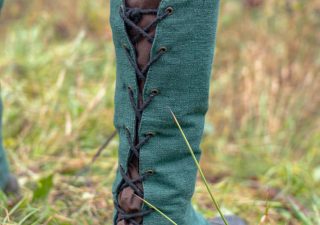 Middeleeuwse Beenwarmers Nares gemaakt van Katoen in de kleur Groen