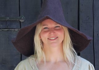 Gevilte Wollen Tovenaars - Heksen Hoed in Bruin