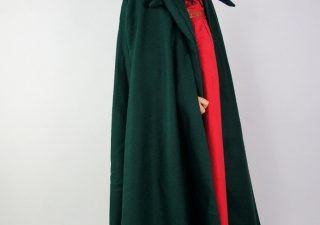 Grijze Jager Kindercape in Groen van Wol, ca. 105 cm