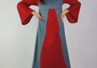 Middeleeuwse Kinderjurk in Rood- Blauw