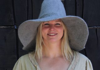 Gevilte Wollen Tovenaars - Heksen Hoed in ​Grijs