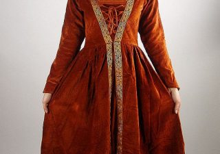 Mittelalter Kleid in Terracotta