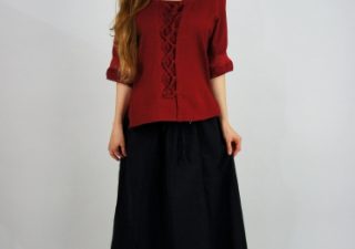 ​​Middeleeuwse Dames Blouse​ in Bord.Rood (uitverkoop)