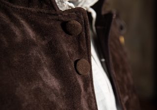 Mittelalter Fußsoldaten, Musketier oder Piraten Jacket Barnaby in Braunes Leder