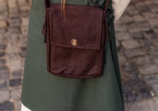 Mittelalter Tasche Juna von Wolle in Braun