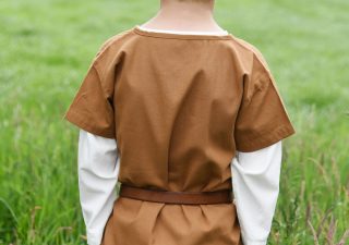 Kinderen Middeleeuws - Viking Tuniek, korte mouwen, beige-bruin