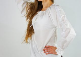 Middeleeuwse Dames Blouse in Wit