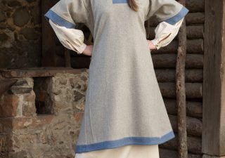 Wikinger Russe Kleid Luiza Grau/Hellblau