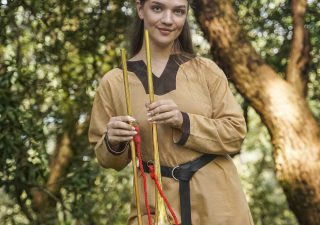 Middeleeuwse messing Heraut Trompet, 124 cm lang