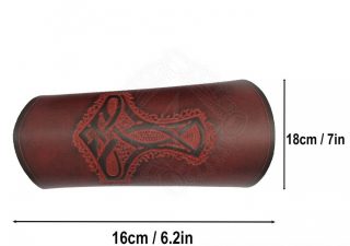 Wikinger Lederarmbänder mit geprägtem Thorshammer in Rot