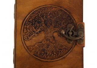 Middeleeuws Leren Notitieboek - Dagboek met Tree of Life