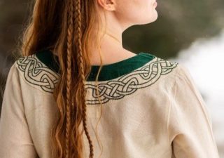 Wikinger Kleid "Lagertha" in Natur/Grün